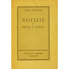 Notizie di prosa e poesia