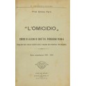 L'omicidio . Corso di lezioni di diritto e proced