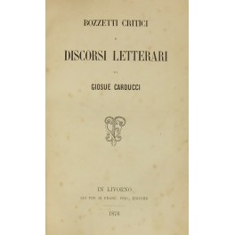 Bozzetti critici e discorsi letterari