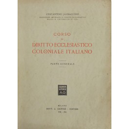 Corso di Diritto Ecclesiastico coloniale italiano