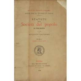 Statuti delle Società del popolo di Bologna. 