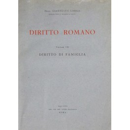 Diritto romano. Vol. III - Diritto di famiglia