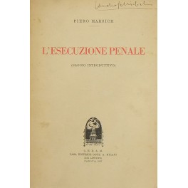 L'esecuzione penale. (Saggio introduttivo)