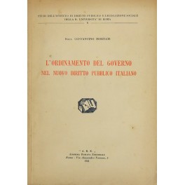 L'ordinamento del governo nel nuovo diritto pubblico italiano