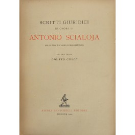 Scritti giuridici in onore di Antonio Scialoja