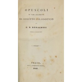 Opuscoli su vari argomenti di diritto filosofico