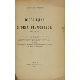 Dieci anni di storia piemontese (1814-1824). Nuove