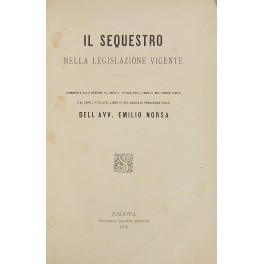 Il sequestro nella legislazione vigente