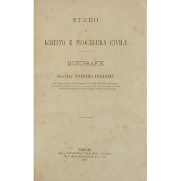 Studii di diritto e procedura civile. Monografie..