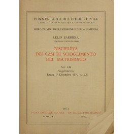 Disciplina dei casi di scioglimento del matrimonio