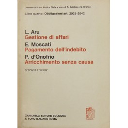 Gestioni di affari (Aru). Pagamento dell'indebito (Moscati). 