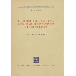 L'origine del contratto consensuale di compravendita nel diritto romano