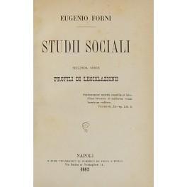 Studii sociali. Seconda serie profili di legislazione