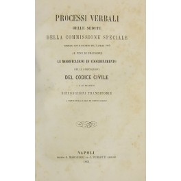 Processi verbali delle sedute della Commissione speciale nominata con R. Decreto del 2 aprile 1865