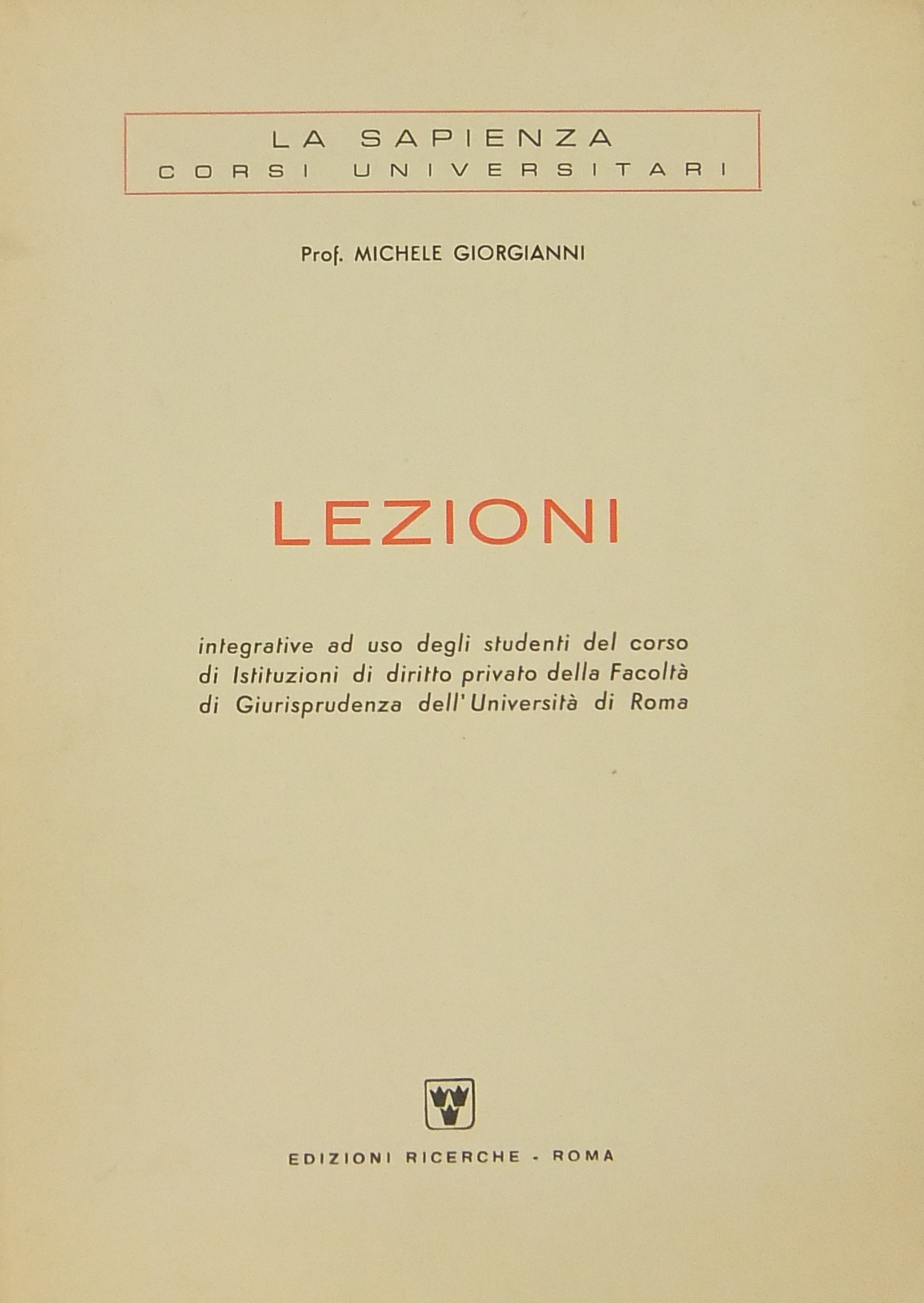 Lezioni integrative ad uso degli studenti del corso di Istituzioni