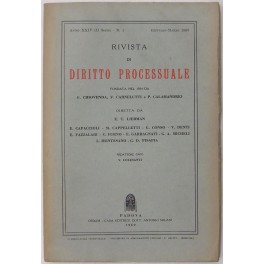 Rivista di Diritto Processuale. Annata 1969.