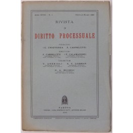 Rivista di Diritto Processuale. Annata 1963