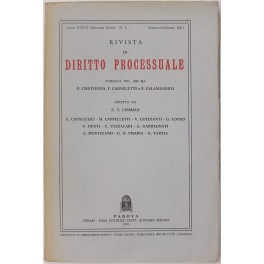 Rivista di Diritto Processuale. Annata 1981