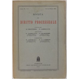 Rivista di Diritto Processuale. Annata 1954.