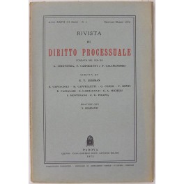 Rivista di Diritto Processuale. Annata 1972