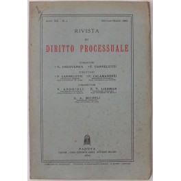 Rivista di Diritto Processuale. Annata 1965