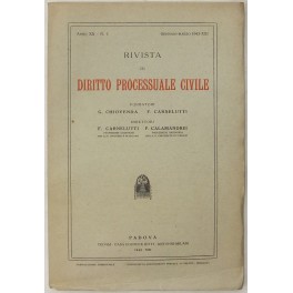 Rivista di Diritto Processuale Civile. Annata 1943