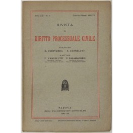 Rivista di Diritto Processuale Civile. Annata 1942. 