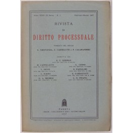 Rivista di Diritto Processuale. Annata 1967