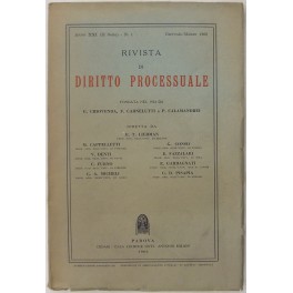 Rivista di Diritto Processuale. Annata 1966