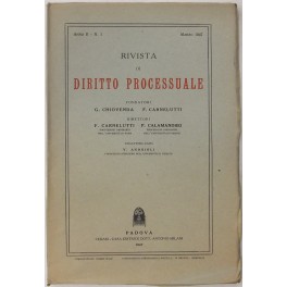 Rivista di Diritto Processuale. Annata 1947