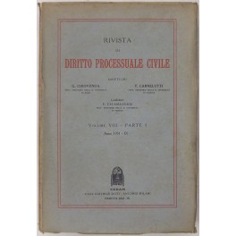 Rivista di Diritto Processuale Civile. Annata 1931