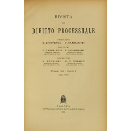 Rivista di Diritto Processuale. Annata 1952