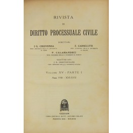 Rivista di Diritto Processuale Civile. Annata 1938. 