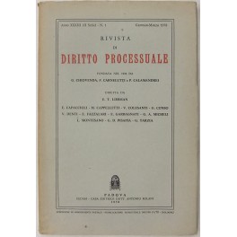 Rivista di Diritto Processuale. Annata 1978