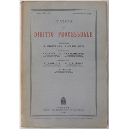 Rivista di Diritto Processuale. Annata 1958.