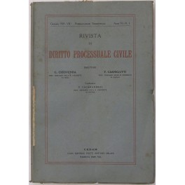 Rivista di Diritto Processuale Civile. Annata 1929