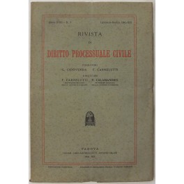 Rivista di Diritto Processuale Civile. Annata 1941. 