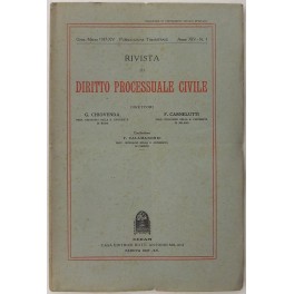 Rivista di Diritto Processuale Civile. Annata 1937