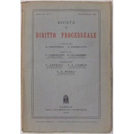 Rivista di Diritto Processuale. Annata 1956