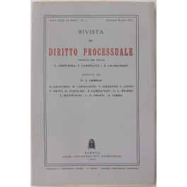 Rivista di Diritto Processuale. Annata 1975