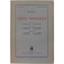 Rivista di Diritto Processuale. Annata 1953.