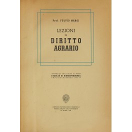 Lezioni di diritto agrario