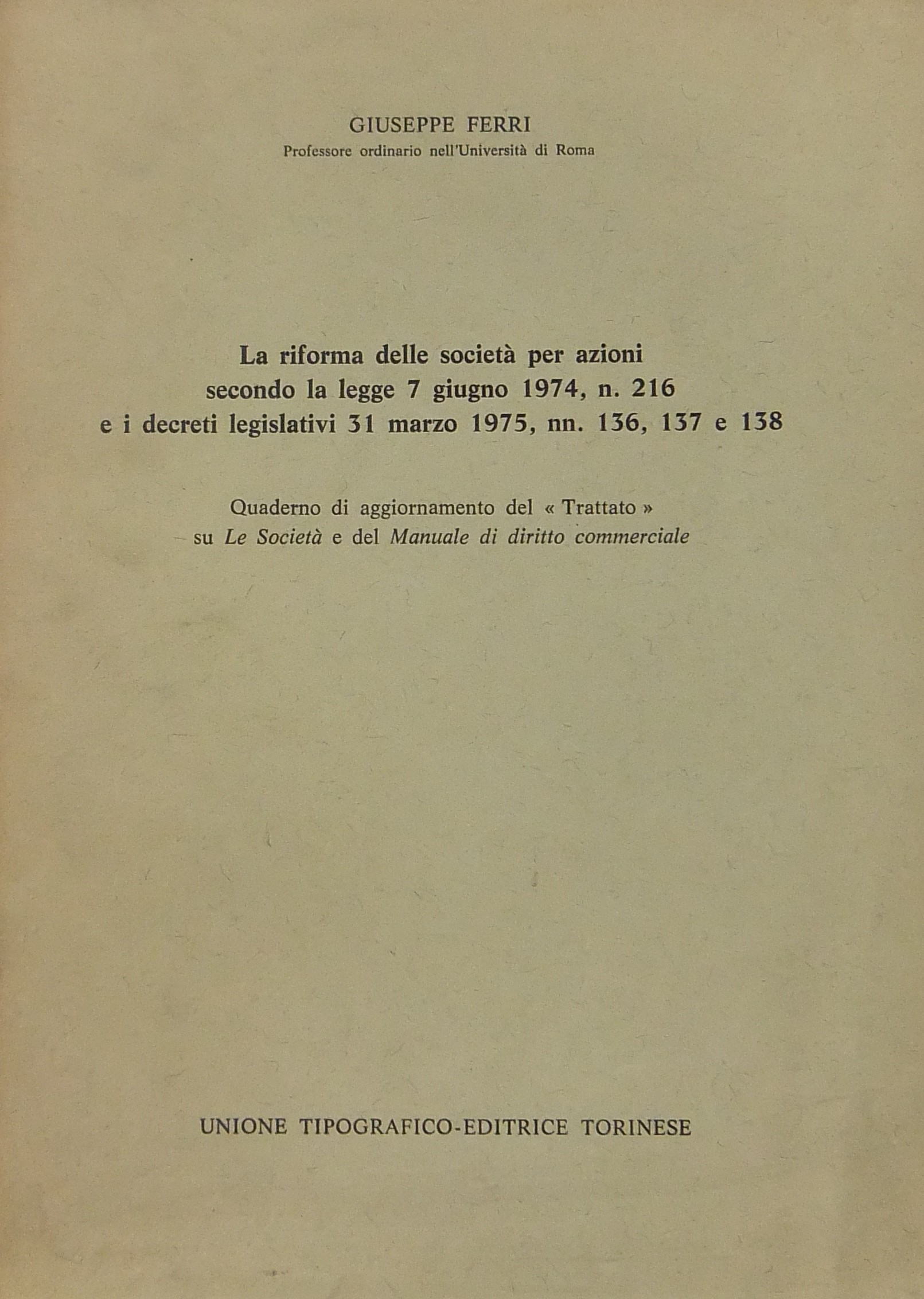 Manuale di diritto commerciale - Giuseppe Ferri - Libro - Utet