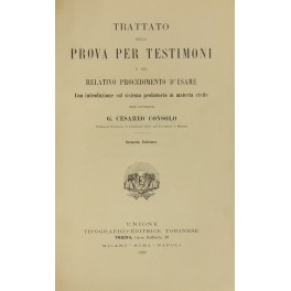 Trattato della prova per testimoni e del relativo procedimento d'esame