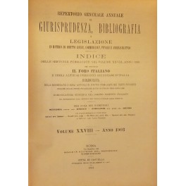 Repertorio Generale Annuale del Foro Italiano. Vol. XXVIII - Anno 1903