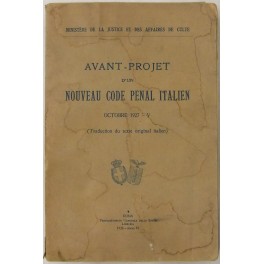 Avant-projet d'un nouveau code penal italien.