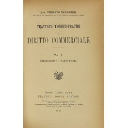 Trattato teorico-pratico di diritto commerciale. 