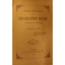 Etudes historiques sur la legislation russe 