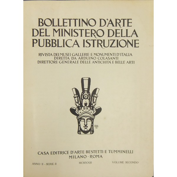 Bollettino D'arte Del Ministero Della Pubblica Istruzione. Anno Secondo.