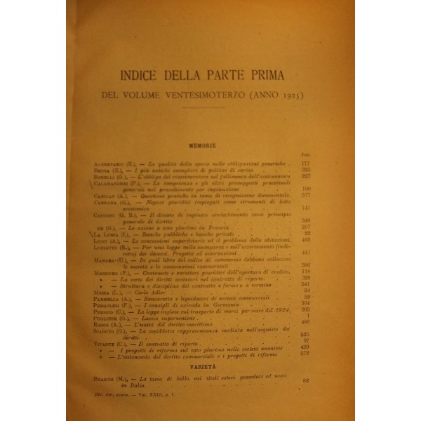 Rivista del Diritto Commerciale e del diritto generale delle obbligazioni